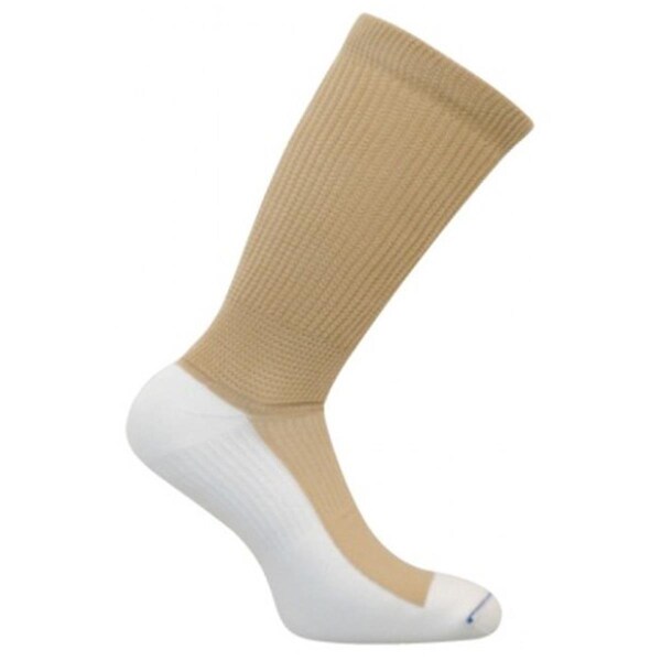 Caresox CS 0156-20 Leg Constriction Free Crew Compression Drystat Socks- Khaki - Large - CS0156-20_KH_LG