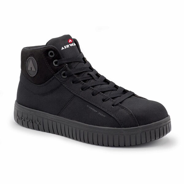 Airwalk Deuce Mid Series - Men'S Mid Top Shoe - Ct, Eh, Sr - Black/Black - Size: 10M - AW6200-10M
