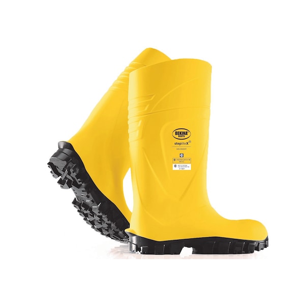 Bekina StepliteX SolidGrip PU Boot, Steel Toecap, Yellow-Black, Size 4 - XAN3P/2080AZ532-04