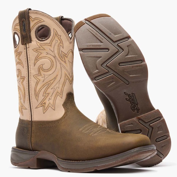 Durango Men's Western Boot, 6.5 W, Leather, 11 in H, Coffee and Bone - DDB0498