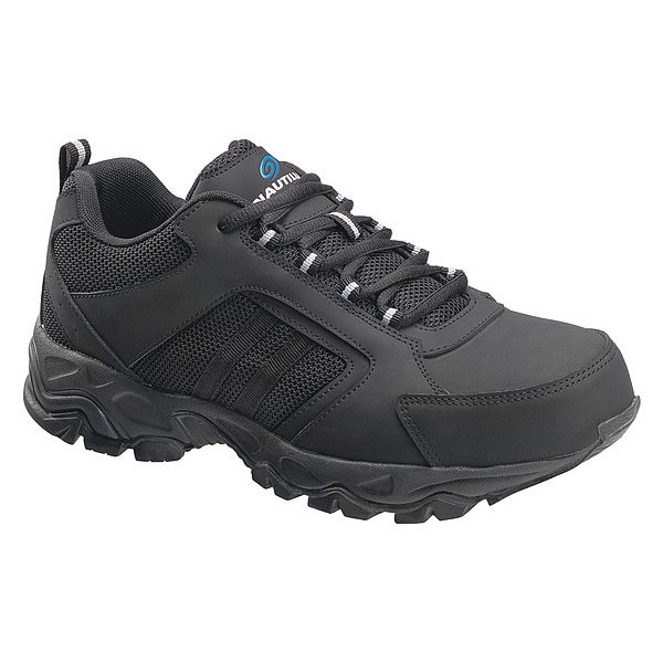 Nautilus Safety Footwear Men's Athletic Shoe, Steel Toe, Leather, Mesh Upper, Rubber Outsole, Lace Up, Black, 10 M - N2102