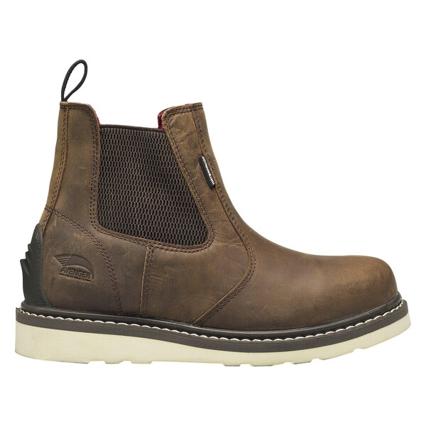 Avenger Safety Footwear Men Soft Toe WEDGE ROMEO SOFT TOE PR, MENS PR, Brown, 10, Wide - A7510-10W