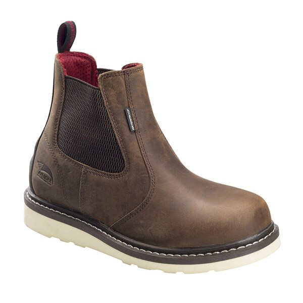Avenger Safety Footwear Men Soft Toe WEDGE ROMEO SOFT TOE PR, MENS PR, Brown, 10, Wide - A7510-10W