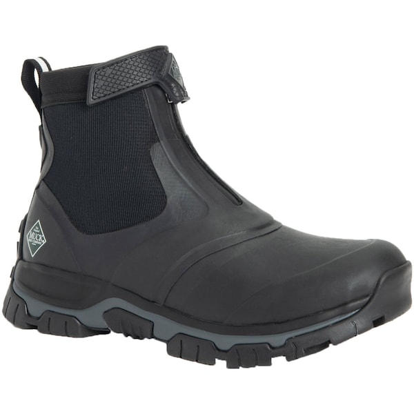 Muck Boot Co Men's Apex Mid Zip Ankle Boot, Plain Toe, 8" Height, Black, 9 - AXMZ000  M  090