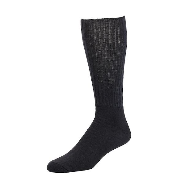 Railroad Sock Men's King Size Crew Socks, Size 12-15 M, Black, 2PK - 6052K