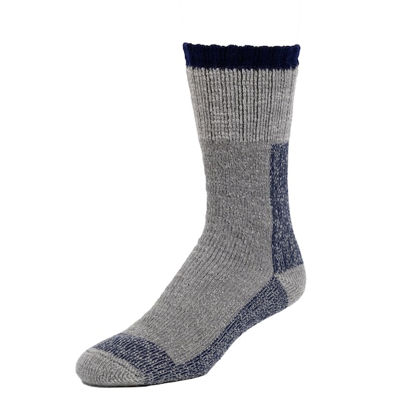 Railroad Sock Men's Wool Single-Stripe Boot Socks, Size 6-12 M, Grey/Navy, 1PR - 2964 NV