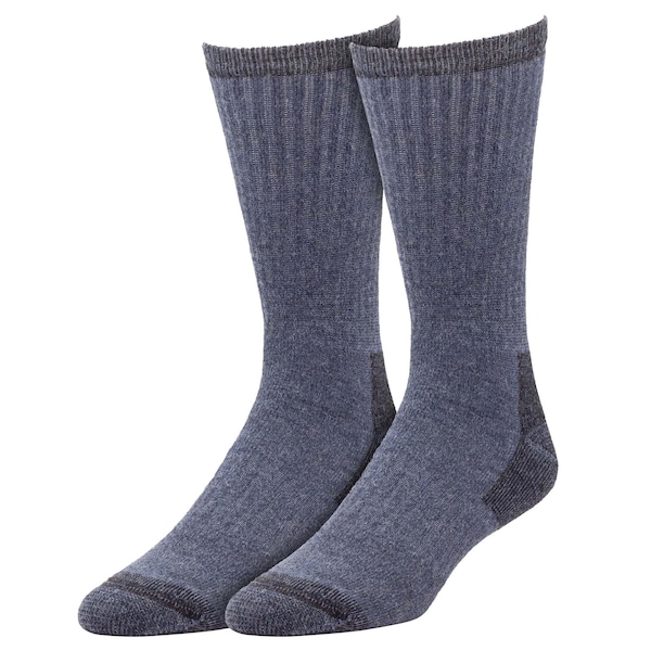 Railroad Sock Men's Merino Wool Crew Socks, Size 6-12 M, Denim, 1PR - 2965 DE