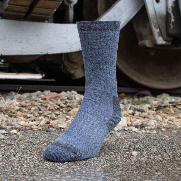 Railroad Sock Men's Merino Wool Crew Socks, Size 6-12 M, Denim, 1PR - 2965 DE