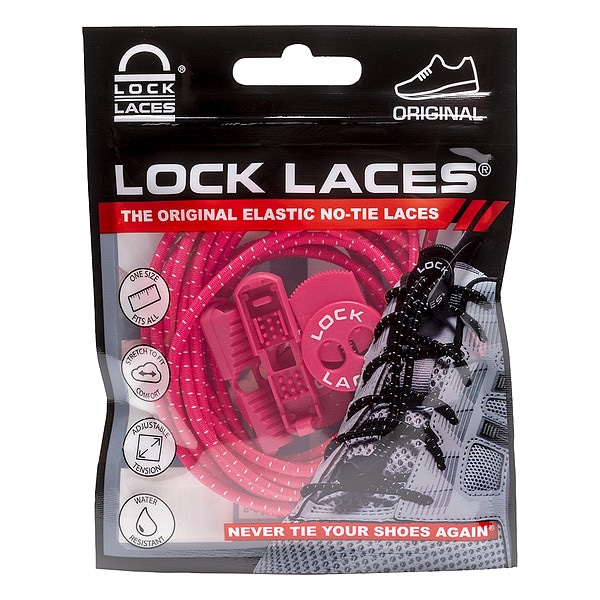 Lock Laces Safety Shoe Laces, Hot Pink, 48" L, PR - PNK48