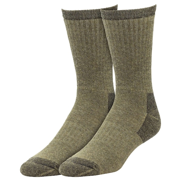 Railroad Sock Men's Merino Wool Crew Socks, Size 6-12 M, Olive, 1PR - 2965 OL