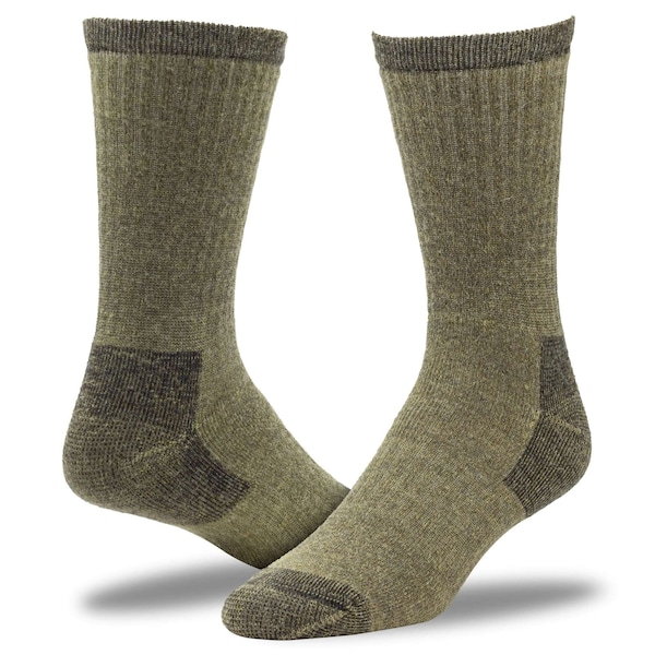 Railroad Sock Men's Merino Wool Crew Socks, Size 6-12 M, Olive, 1PR - 2965 OL