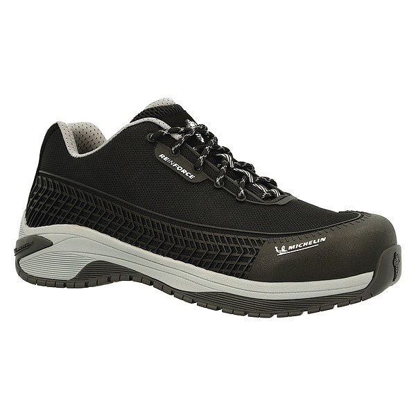 Michelin Men's Athletic Shoe, Alloy Toe, Leather Upper, Rubber Outsole, Lace Up, Black Gray, 11 W - MIC0003