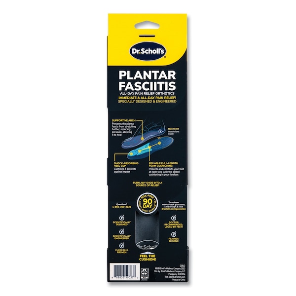 Dr. Scholls PlantarFasciitisAll-Day Pain Relief Orthotics for Men, Men Size 8 to 13, Blue - 87101886