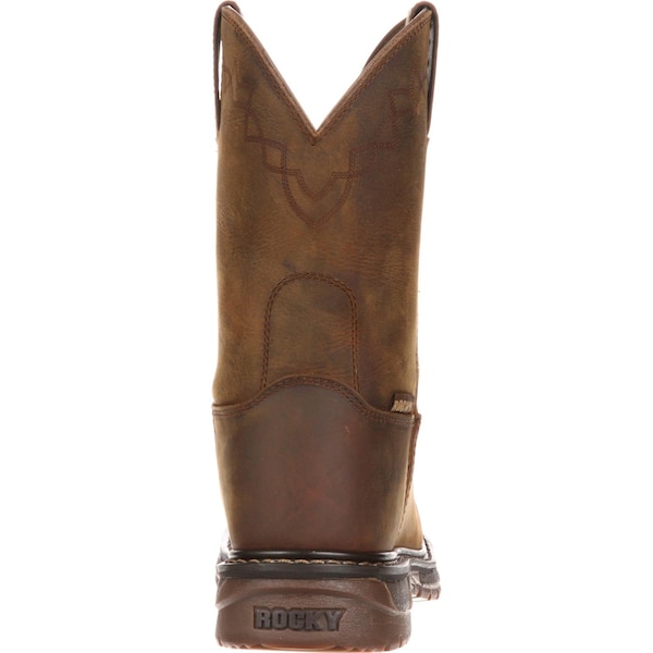 Rocky Original Ride, Men's Western Roper Boot, 11 M, Leather, 10 in Height, Trail Brown - FQ0001108