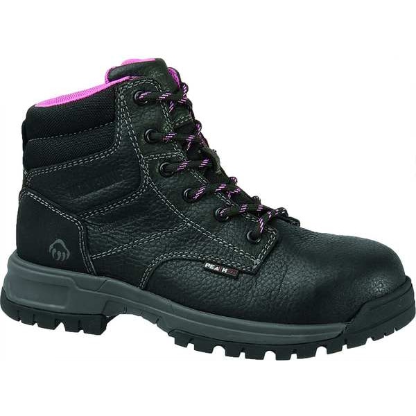 Wolverine W10181, Women's 6 in Composite Toe 6-Inch Work Boot, Black, 6, M, W10181 - W10181