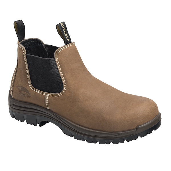 Avenger Safety Footwear Women's Composite Toe Slip-On Work Boot, Brown, 7, Medium, A7120 - A7120-7M
