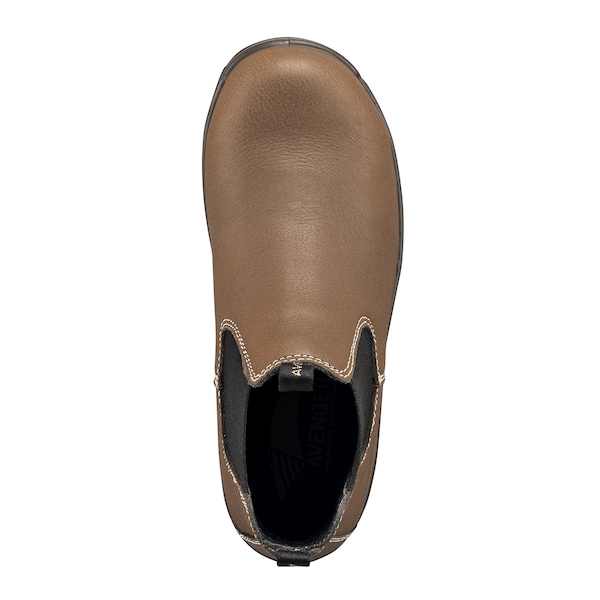 Avenger Safety Footwear Women's Composite Toe Slip-On Work Boot, Brown, 7, Medium, A7120 - A7120-7M
