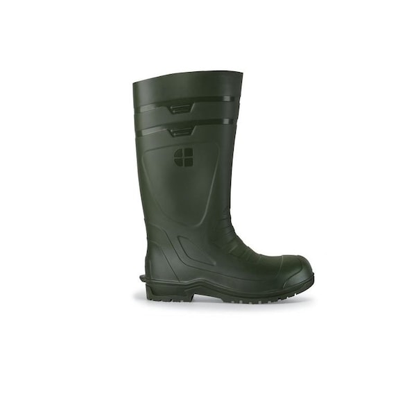 Shoes For Crews Unisex Sentry Tall Rubber Boots, Steel Toe, 14.5 in Height, Green, 10 - 72126
