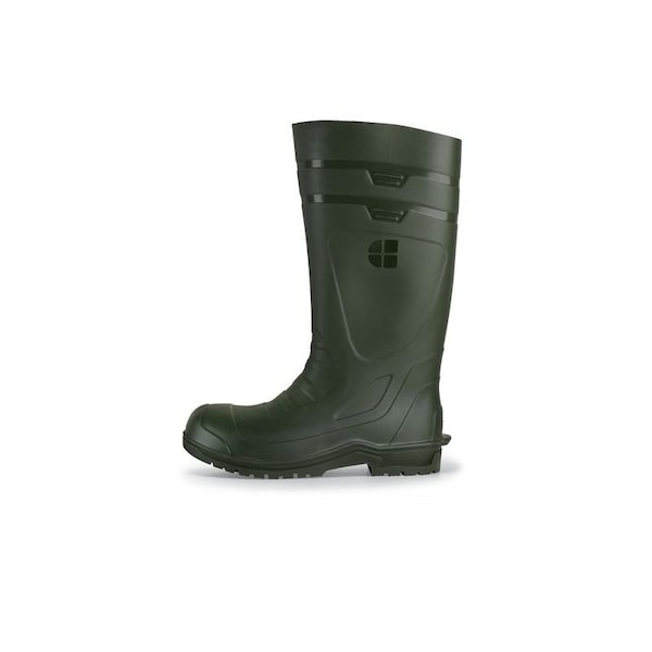 Shoes For Crews Unisex Sentry Tall Rubber Boots, Steel Toe, 14.5 in Height, Green, 10 - 72126