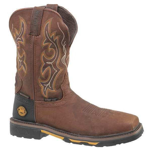 Justin Original Workboots Hybred, Men's 11 in Composite Toe Western Boot, Brown, 11 1/2EE, EE, WK4625 - SE4625