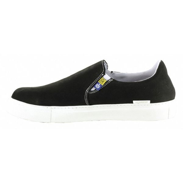 Mellow Walk Women's Athletic Shoe, Steel Toe, Leather Upper, Rubber Outsole, Slip On, Black, 9 E - 482072