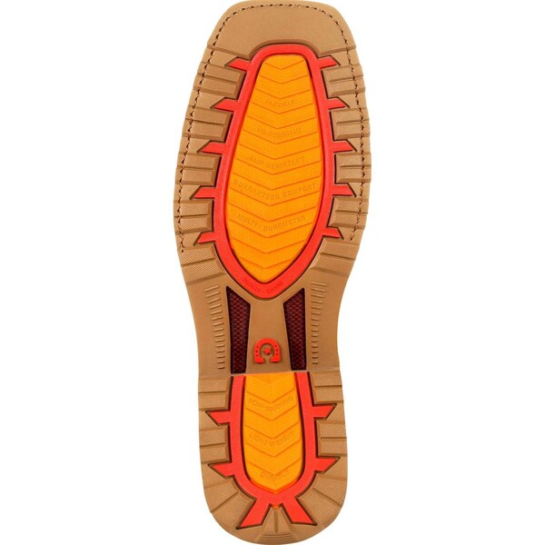 Durango Men's Waterproof Western Work Boot, 11 M, Steel Toe, 11 in H, Safari Elephant/Crimson, DDB0301 - DDB0301