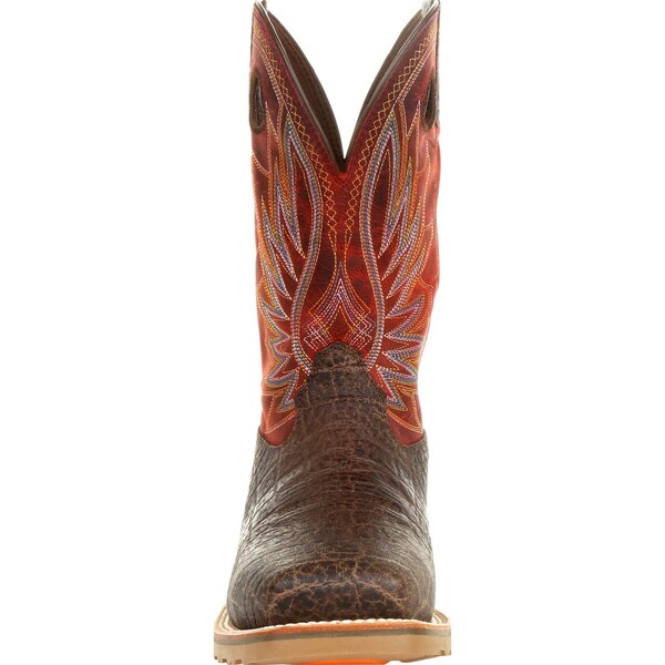 Durango Men's Waterproof Western Work Boot, 11 M, Steel Toe, 11 in H, Safari Elephant/Crimson, DDB0301 - DDB0301