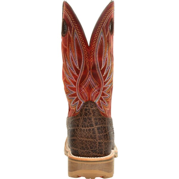 Durango Men's Waterproof Western Work Boot, 11 M, Steel Toe, 11 in H, Safari Elephant/Crimson, DDB0301 - DDB0301