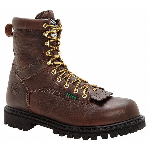 Georgia Boot COMFORT CORE, Men's Waterproof Lace-To-Toe Work Boot, 8 Medium, Leather, 8 in Height, Chocolate - G8041