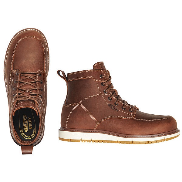 Keen Men's 6 in Aluminum Toe 6-Inch Work Boot, Gingerbread/Gum, 11, D, 1020055 - 1020055