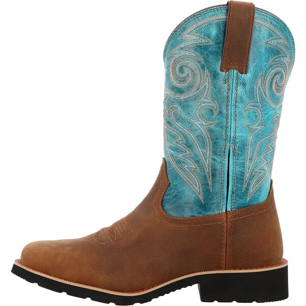 Rocky Men's Western Boot, 9.5 M, 12 in H, Brown and Robin Blue - RKW0441