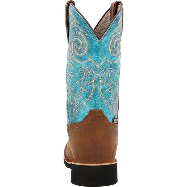 Rocky Men's Western Boot, 9.5 M, 12 in H, Brown and Robin Blue - RKW0441