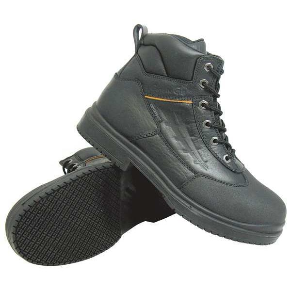 Genuine Grip Unisex Work Boot, 11 1/2 W, Steel Toe, 6" H, Black, 7800 - 7800-11.5W