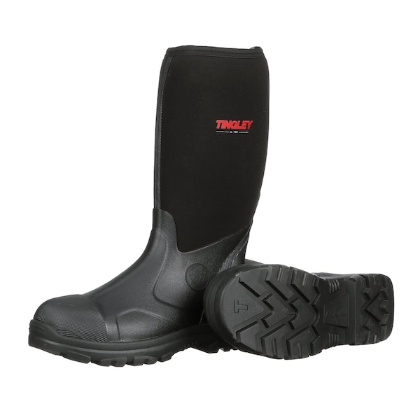 Tingley Men's Tall Rubber Boots, 11 Half Rubber-Neoprene, 15 in H, Black, 87151 - 87151