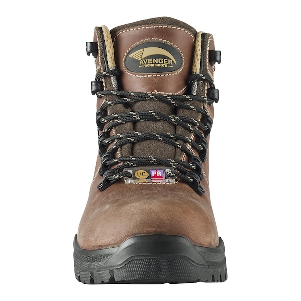 Avenger Safety Footwear Women's Carbon Nano-Fiber Toe Work Boot, Brown, 8, Wide, A7451 - A7451-8W