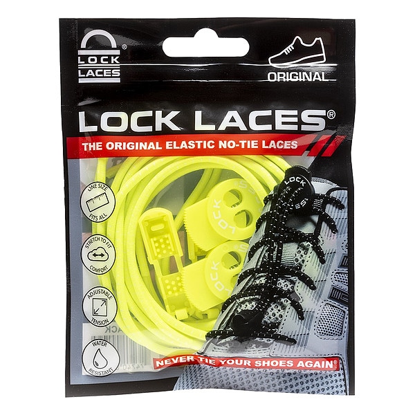 Lock Laces Safety Shoe Laces, Neon Yellow, 48" L, PR - YEL48