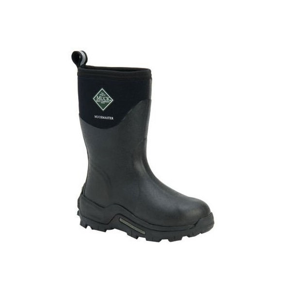 Muck Boot Co Men's MuckMaster Mid Rubber Boot, Plain Toe, 12 in Height, Black, 11 - MMM-500A-BLK-110