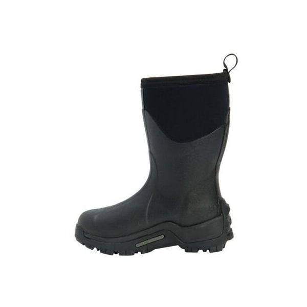 Muck Boot Co Men's MuckMaster Mid Rubber Boot, Plain Toe, 12 in Height, Black, 11 - MMM-500A-BLK-110