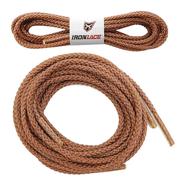 Ironlace Unbreakable Round Bootlaces - Indestructible, Waterproof & Fire Resistant Brown Shoe Laces 33" - 30002