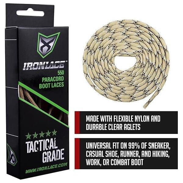 Ironlace Paracrd 550 Shoelace, 72", Desert Camo, PR1 - 550-72-08