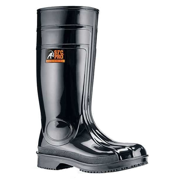 Shoes For Crews Unisex 2064 Tall Rubber Boots, Plain Toe, 16" Height, Black, Men's 13, Women's 15 - 2064