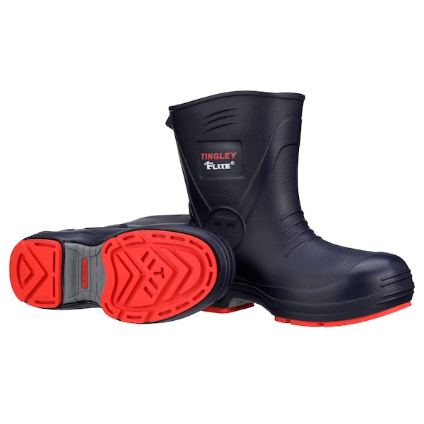 Tingley Men's Flite Mid Rubber Boots, Steel Toe, Navy Blue/Red, M15 - 26226