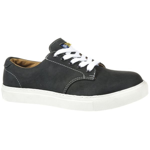 Mellow Walk Women's Athletic Shoe, Steel Toe, Leather Upper, Rubber Outsole, Lace Up, Charcoal/Gray, 7 E - 484072