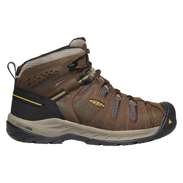 Keen Men's Hiker Boot, 12 EE, Steel Toe, 5 in H, Cascade Brown/Golden Rod, 1023228 - 1023228