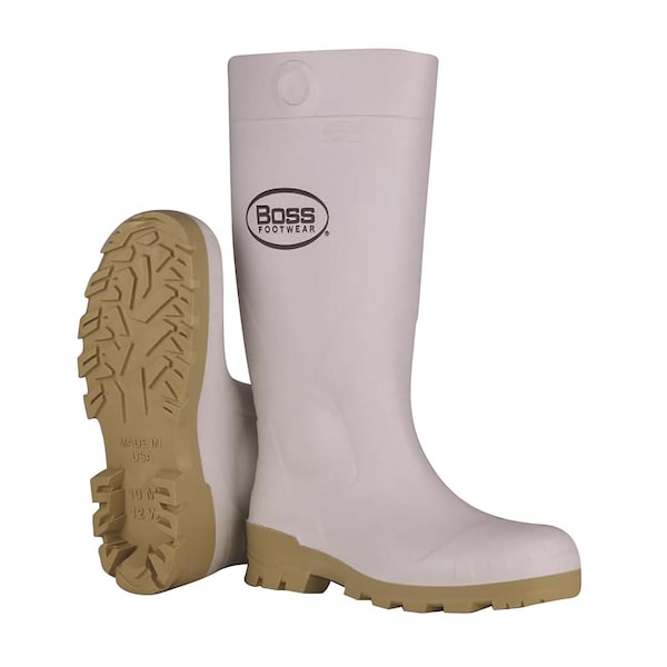 Boss Boss Unisex PVC Plain Boots White 8 US Waterproof 1 pair 16 in. - B380-9005/8