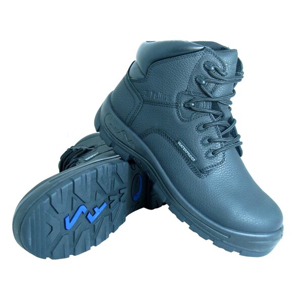 S Fellas By Genuine Grip Mens Poseidon Comp Toe Waterproof 6 in Hiker Work Boot Black Size 7 - 60507M