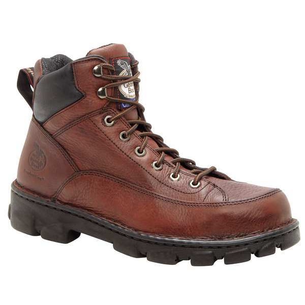 Georgia Boot Men's Work Boot, 8 W, Steel Toe, 6 in H, Soggy Copper Kettle, G6395 - G6395
