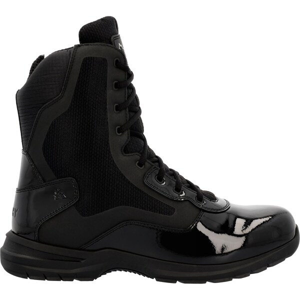 Rocky Cadet 8'' Black Side Zip Public Service Boot, BLACK, Size 8 W - RKD0103