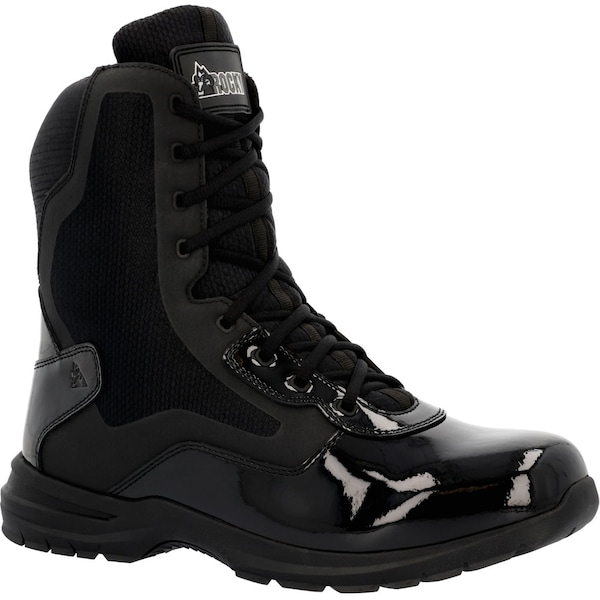 Rocky Cadet 8'' Black Side Zip Public Service Boot, BLACK, Size 8 W - RKD0103