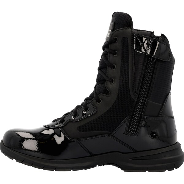 Rocky Cadet 8'' Black Side Zip Public Service Boot, BLACK, Size 8 W - RKD0103